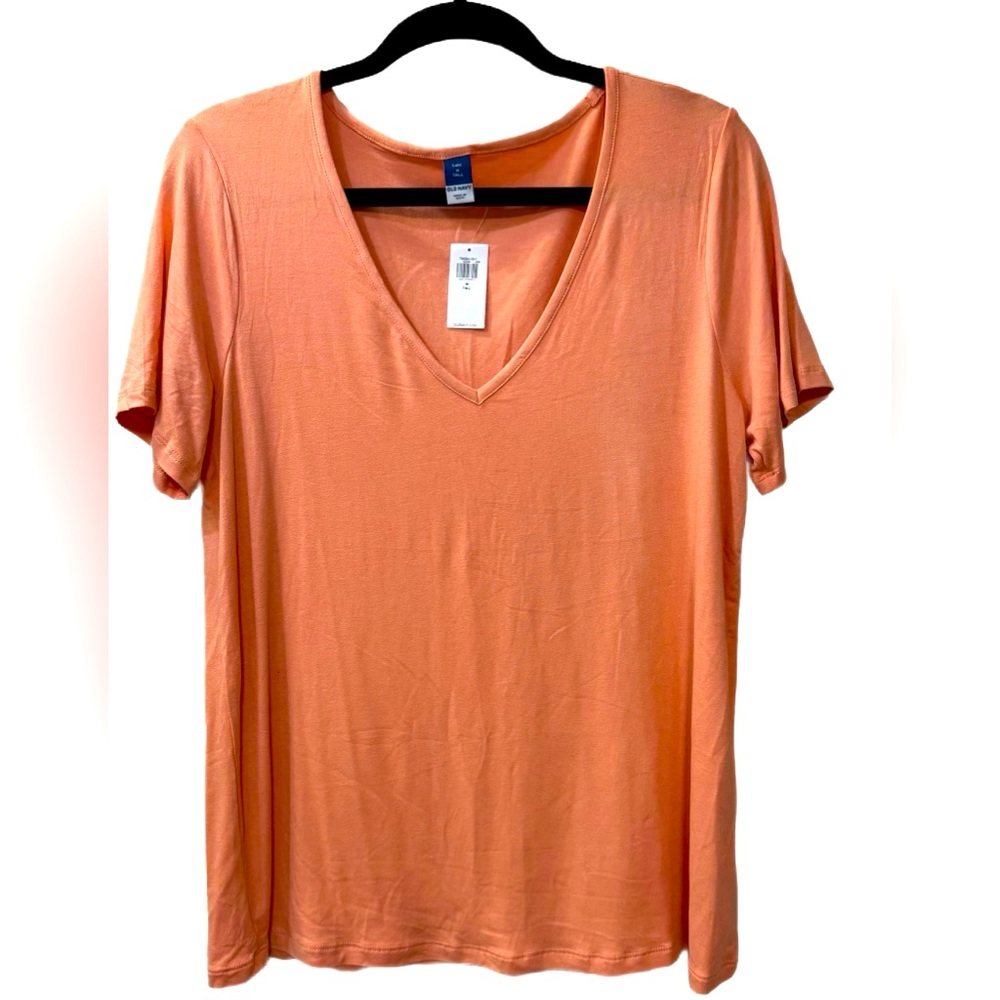 NWT Old Navy Luxe V-Neck T-Shirt, Size MT (8/10), Daybreak - Picture 2 of 5